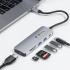 TOOCKI 6 in 1 USB-C HUB Type-C to HD 4K USB3.0 PD 100W Fast Charging SD / TF Card Reader Dock Station - Grey